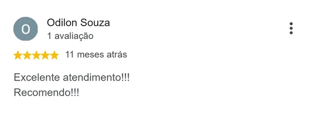 Avaliação de Odilon Souza no Google: excelente atendimento, recomendo